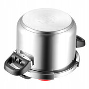 VEVOR 6L Stainless Steel Pressure Cooker with Steamer Basket and Glass Lid