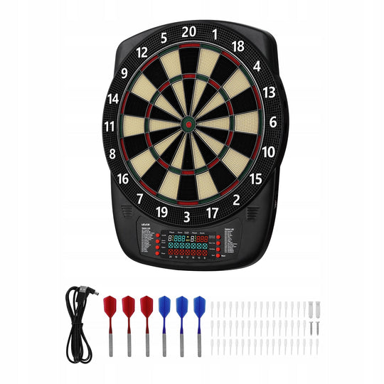 VEVOR ELECTRONIC DARTBOARD 342.9MM LCD 43 GAMES 8 PLAYERS SOFT TIPS