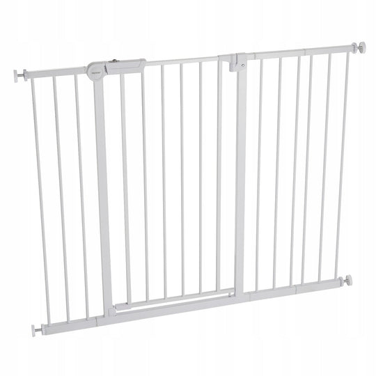VEVOR BABY GATE STAIR GATE ADJUSTABLE 65-121.9CM HIGH 91.4CM WHITE