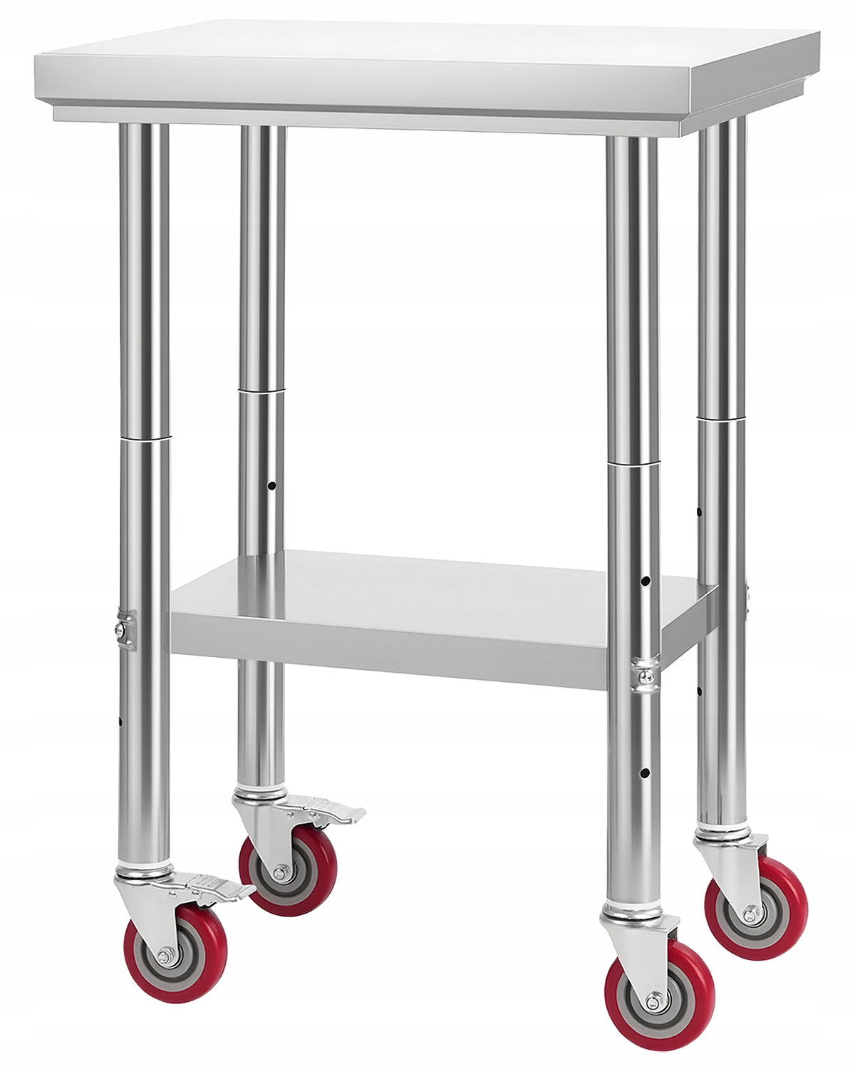 VEVOR STAINLESS STEEL WORK TABLE 61X45 CM ADJUSTABLE STURDY