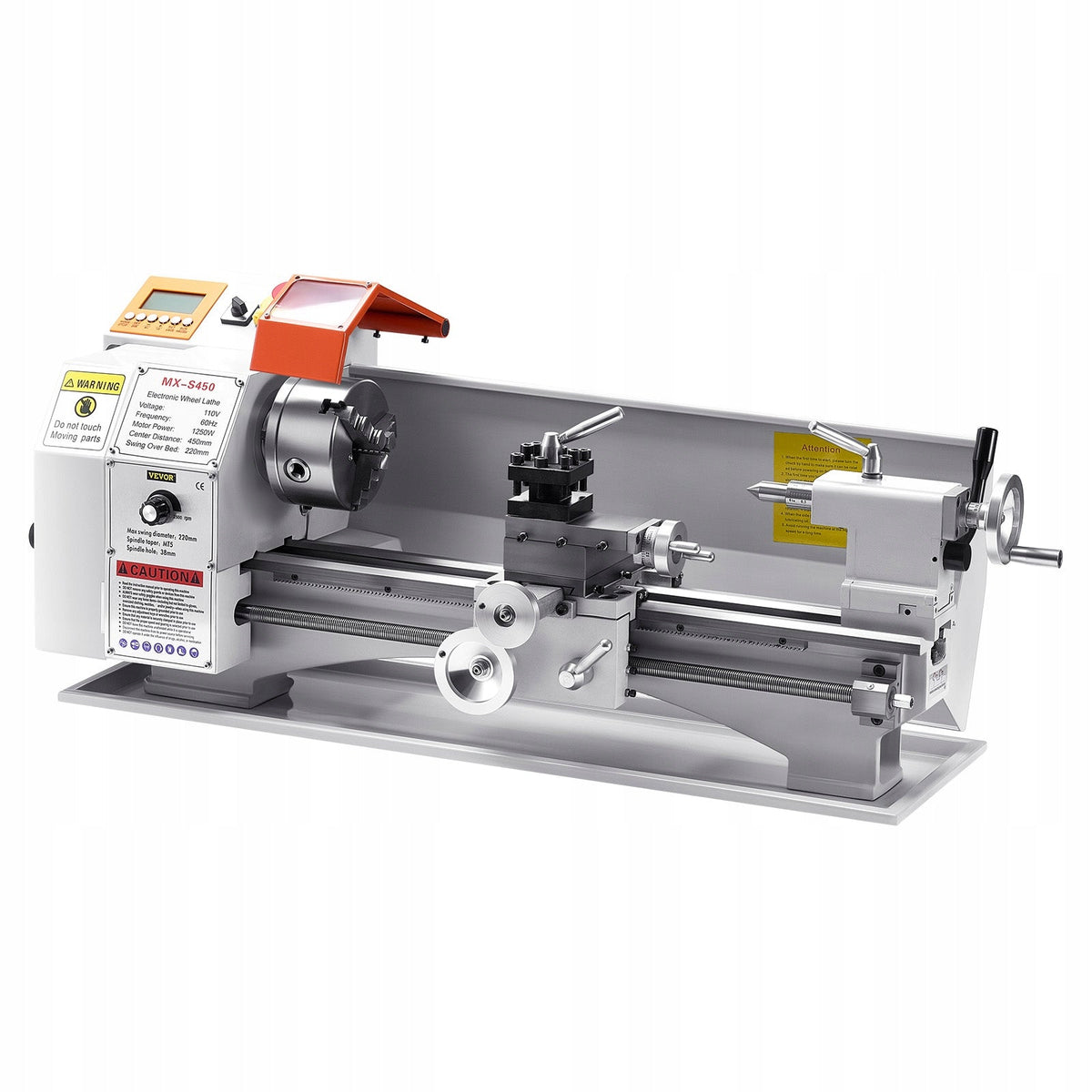 VEVOR METAL LATHE 220X450 MM BENCHTOP WITH AUTOMATIC FEED 1250W