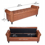 VEVOR PU LEATHER OTTOMAN BENCH WITH WOODEN LEGS 460X1660X560 MM STRONG