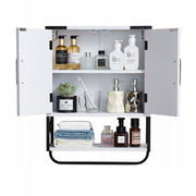 VEVOR BATHROOM WALL CABINET WITH 2 DOORS AND ADJUSTABLE SHELVES, WHITE
