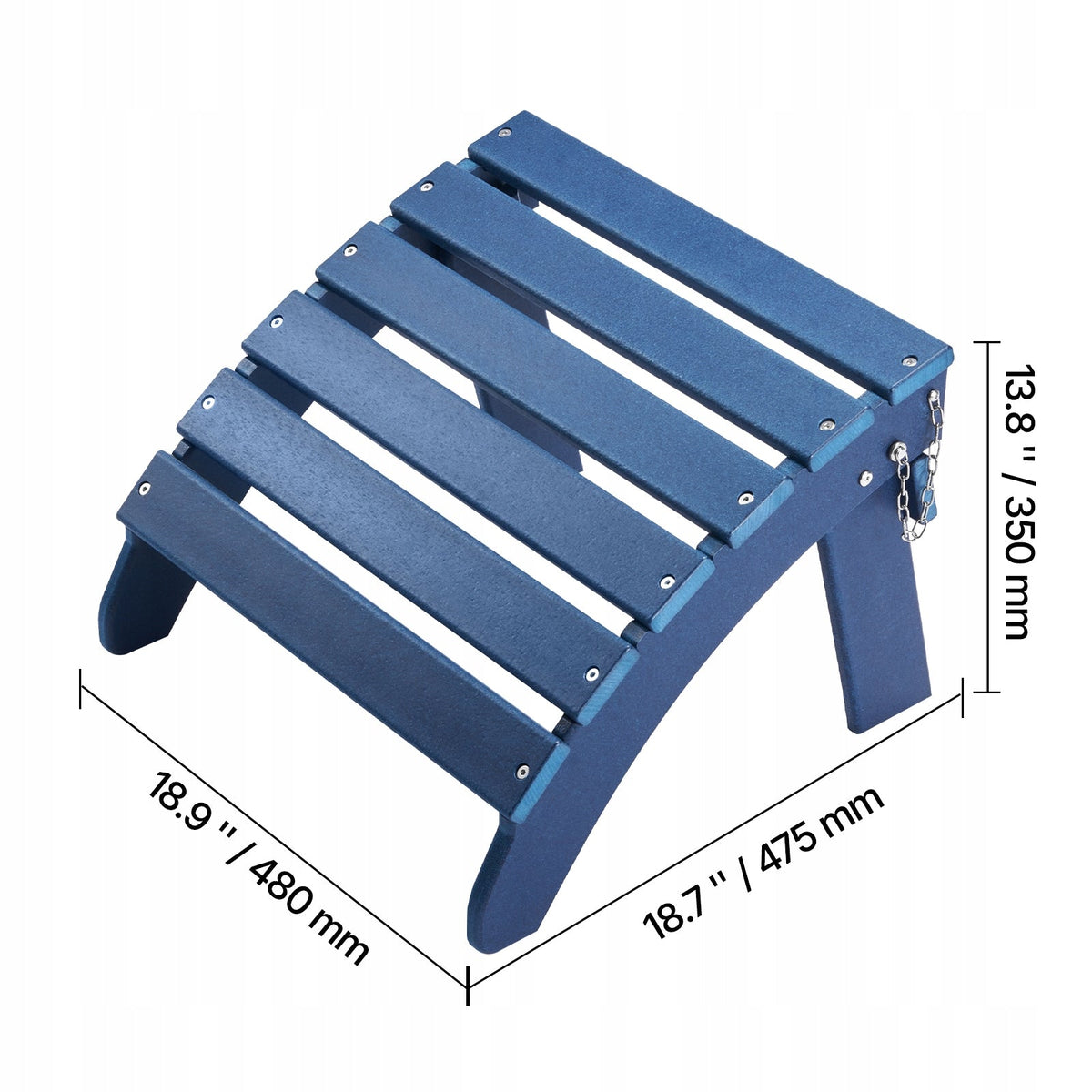 VEVOR FOLDABLE HDPE ADIRONDACK CHAIR OTTOMAN BLUE 475X480X350MM
