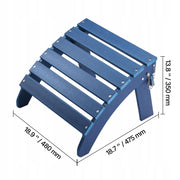 VEVOR FOLDABLE HDPE ADIRONDACK CHAIR OTTOMAN BLUE 475X480X350MM