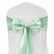 VEVOR SATIN CHAIR SASHES WITH BOWS 275X17CM 100PCS LIGHT GREEN