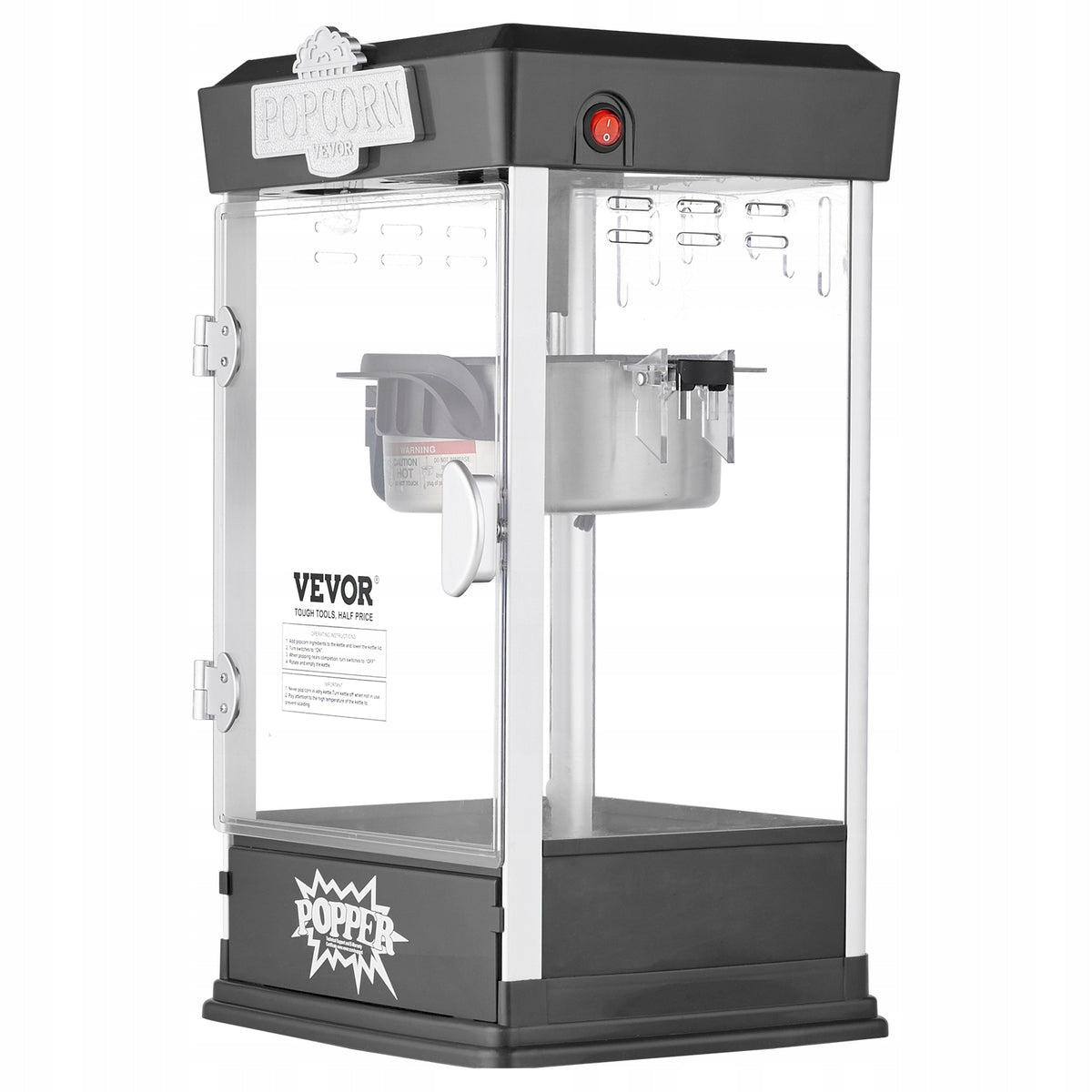 PROFESSIONAL POPCORN MACHINE VEVOR 480W BLACK 4OZ ACCESSORY SET