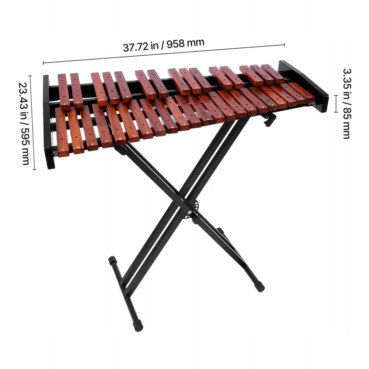 PROFESSIONAL WOODEN GLOCKENSPIEL 37 NOTES WITH ADJUSTABLE STAND