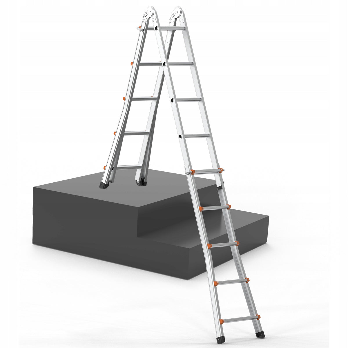 VEVOR TELESCOPIC LADDER A-FRAME 5.1M ALUMINUM COMPACT STRONG 150KG