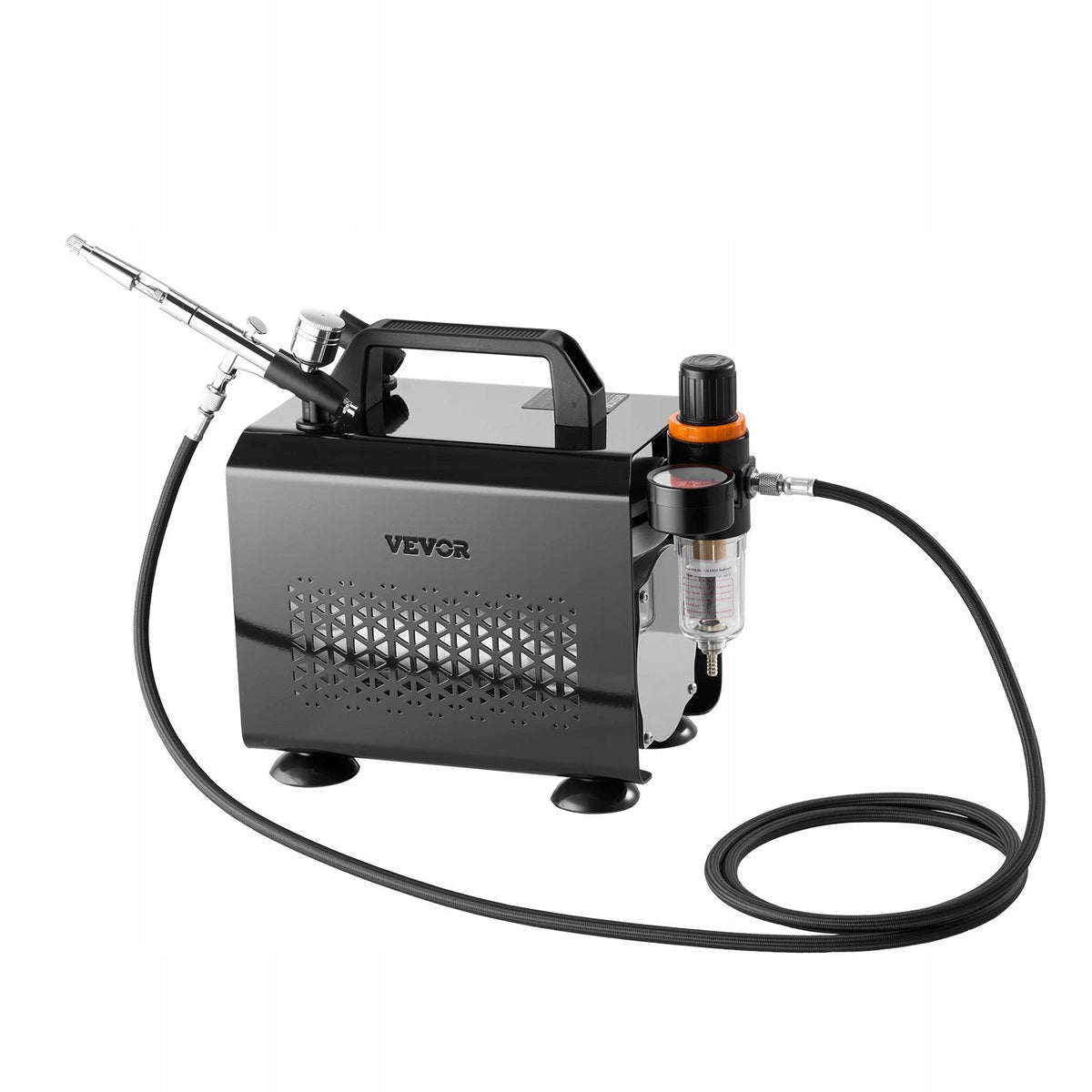 VEVOR 1/6 HP AIRBRUSH KIT WITH COMPRESSOR, 3 NOZZLES, ACRYLIC PAINTS