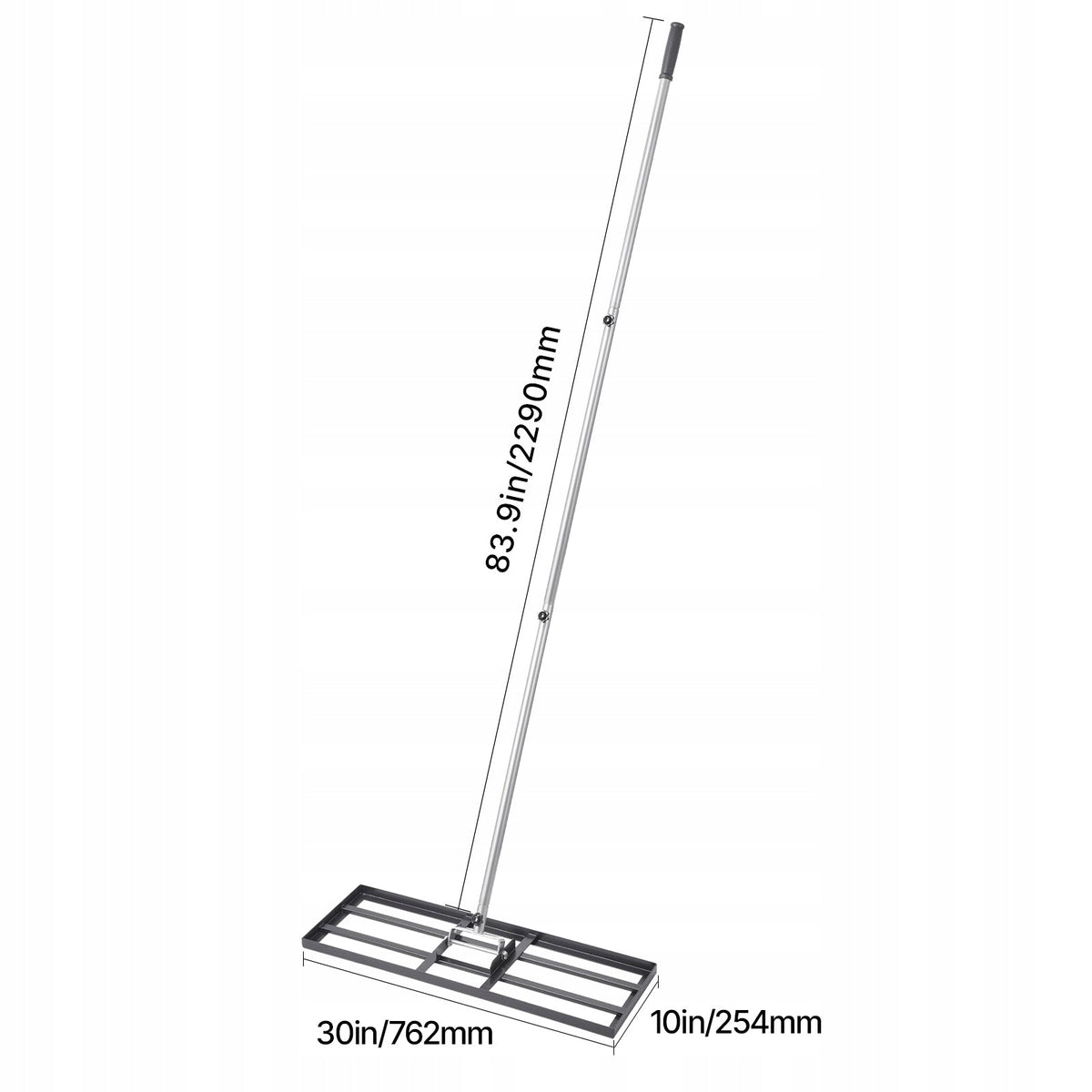 VEVOR 213 CM PROFESSIONAL LAWN RAKE WITH HANDLE AND BASE