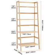 VEVOR STURDY BAMBOO LADDER SHELF 4-TIER OPEN BOOKCASE