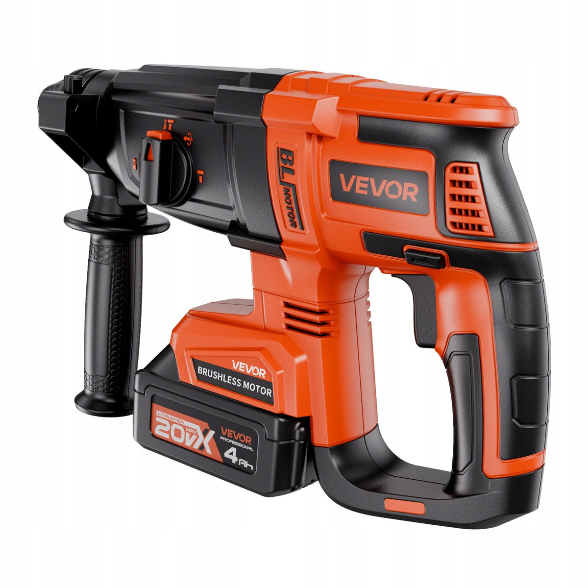 VEVOR 20V BRUSHLESS ROTARY HAMMER DRILL 4AH SDS PLUS POWERFUL