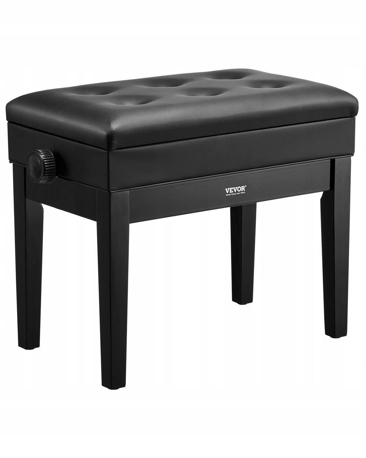 VEVOR ADJUSTABLE PIANO BENCH WITH STORAGE AND CUSHION 56X34X49 CM
