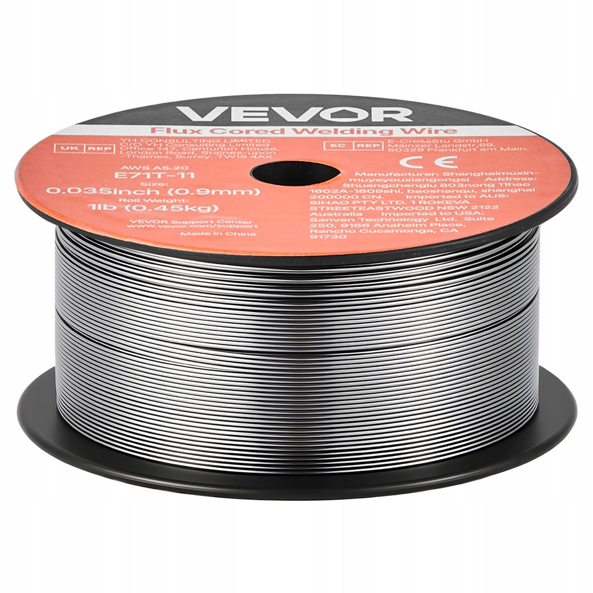 VEVOR FLUX CORED WIRE 0.9 MM E71T-11 FOR MIG WELDING 2 ROLLS GASLESS