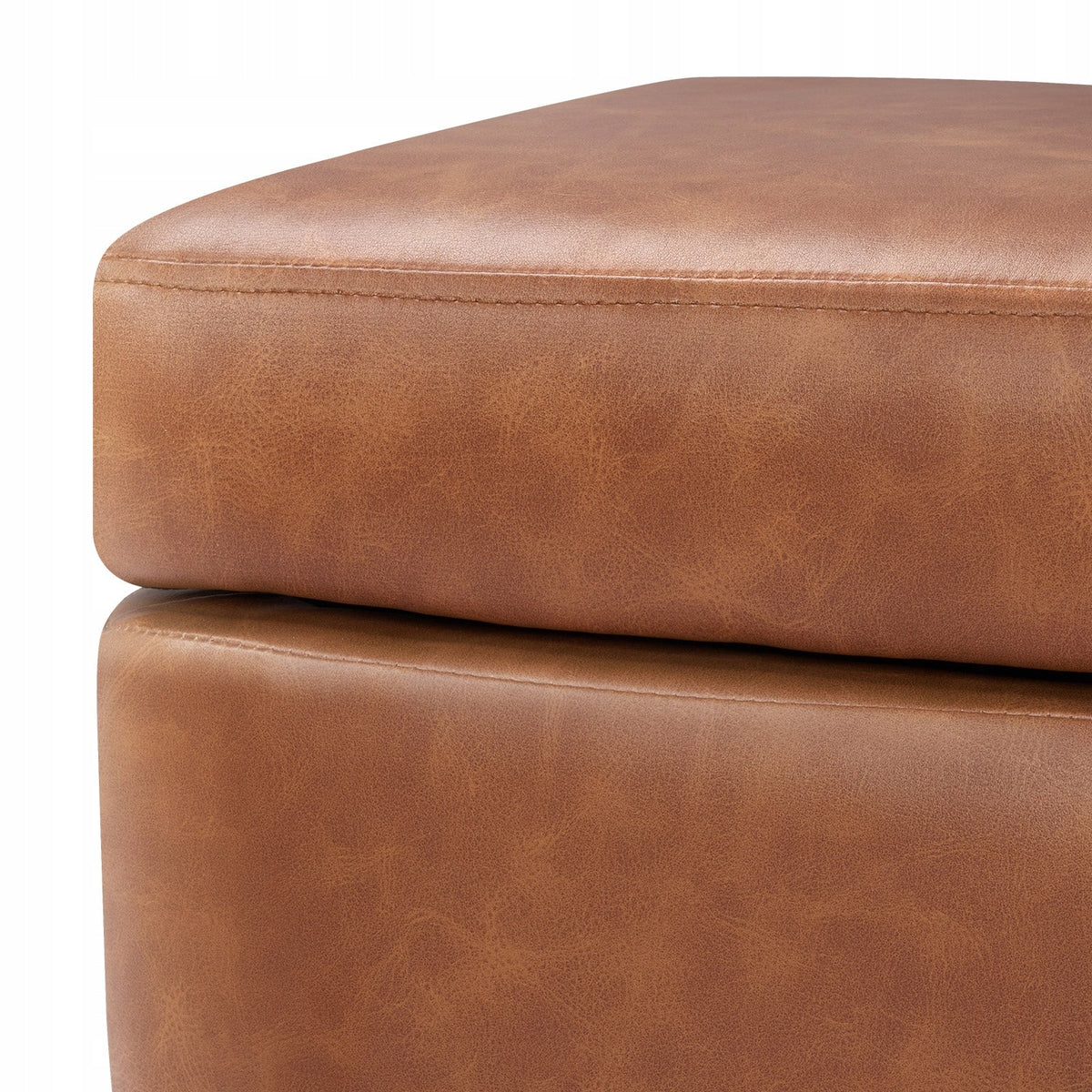 VEVOR OTTOMAN BENCH WITH STORAGE FAUX LEATHER BROWN STURDY 300KG