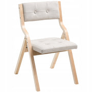 VEVOR FOLDING GARDEN CHAIR WITH CUSHION WOODEN FRAME SET OF 2