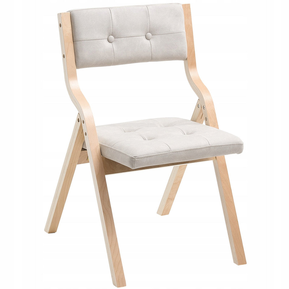 VEVOR FOLDING GARDEN CHAIR WITH CUSHION WOODEN FRAME SET OF 2