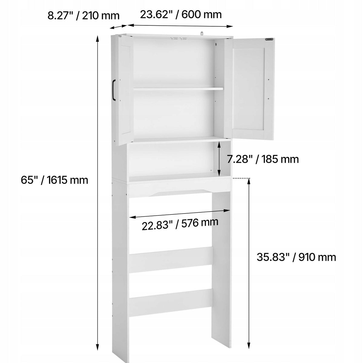 VEVOR BATHROOM CABINET WITH DOUBLE DOORS AND ADJUSTABLE SHELF STURDY