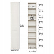 PROFESSIONAL VEVOR 8-TIER LIBRARY SHELF ADJUSTABLE SHELVES WHITE