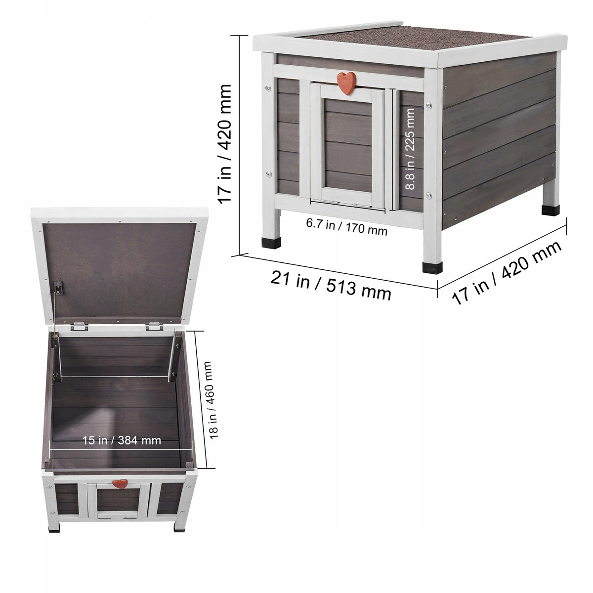 VEVOR OUTDOOR CAT HOUSE PREMIUM WOODEN WEATHERPROOF