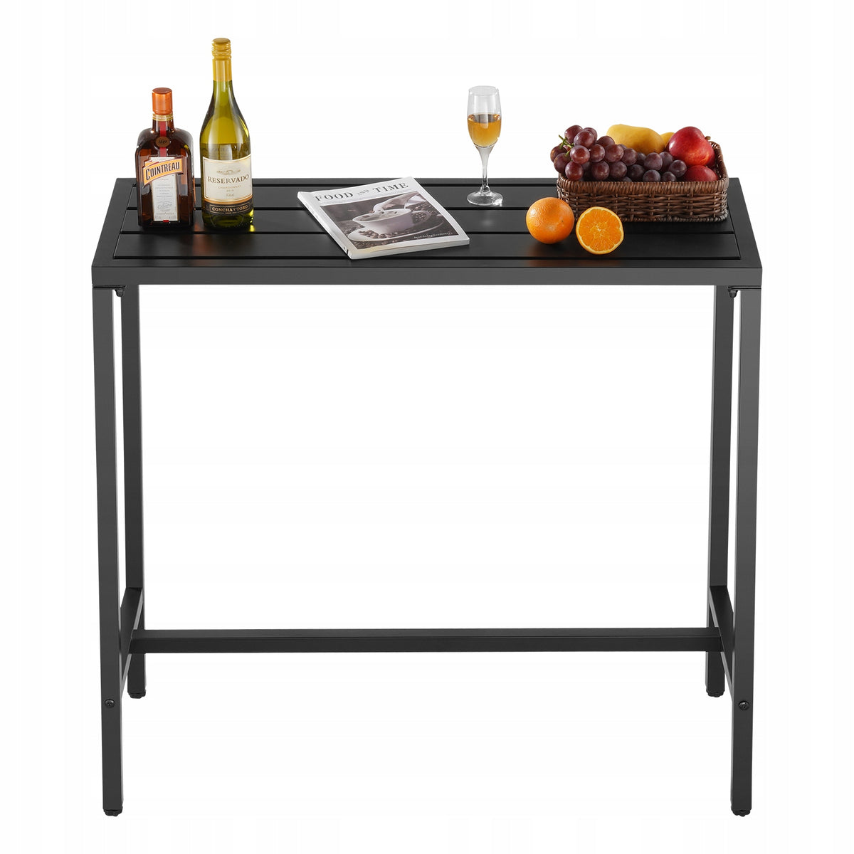 VEVOR BAR TABLE 120X37.5X98 CM STURDY METAL WATERPROOF TOP