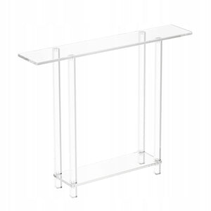 VEVOR ACRYLIC CONSOLE TABLE CLEAR 2 TIER STURDY 100X80 CM
