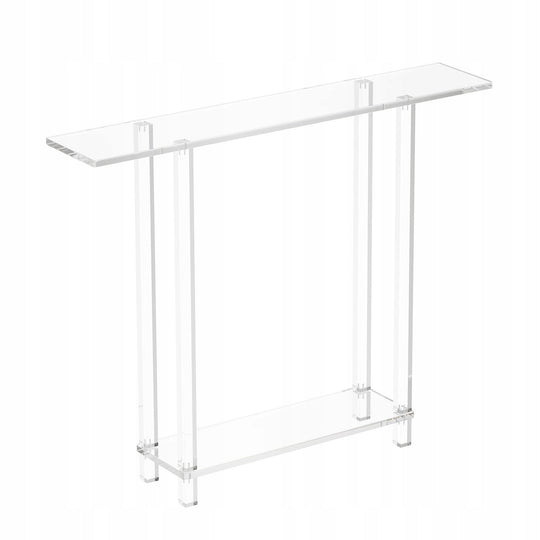 VEVOR ACRYLIC CONSOLE TABLE CLEAR 2 TIER STURDY 100X80 CM