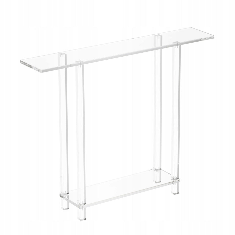 VEVOR ACRYLIC CONSOLE TABLE CLEAR 2 TIER STURDY 100X80 CM
