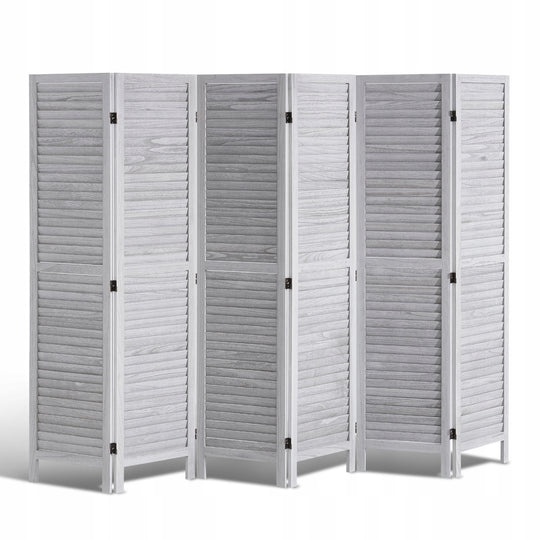 VEVOR WOODEN ROOM DIVIDER 6 PANELS FOLDABLE WHITE EUROPEAN DESIGN