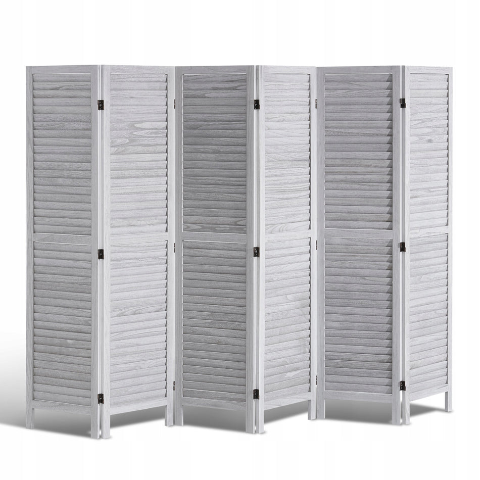VEVOR WOODEN ROOM DIVIDER 6 PANELS FOLDABLE WHITE EUROPEAN DESIGN