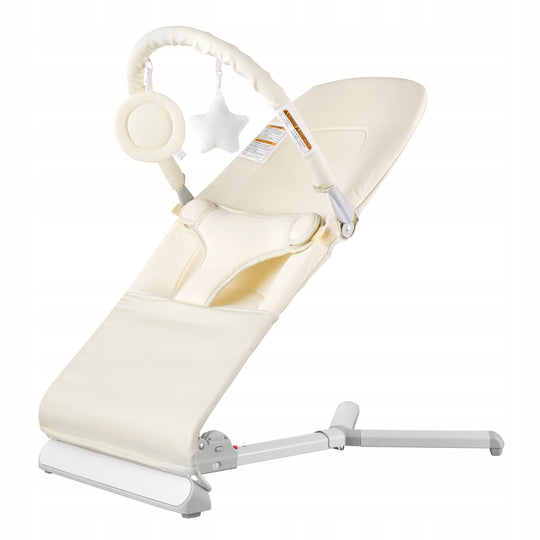 VEVOR BABY BOUNCER FOLDABLE CHAIR 2 POSITIONS BEIGE PREMIUM