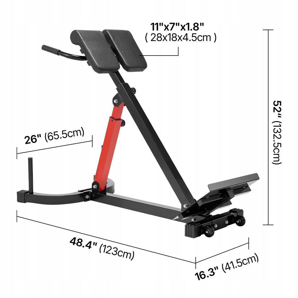 VEVOR MULTIFUNCTIONAL HYPEREXTENSION BENCH WITH UPRIGHT BACKREST