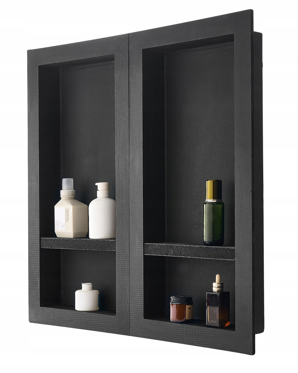 VEVOR 16X32 CM BLACK SEALED WATERPROOF SHOWER NICHE WITH MOVABLE