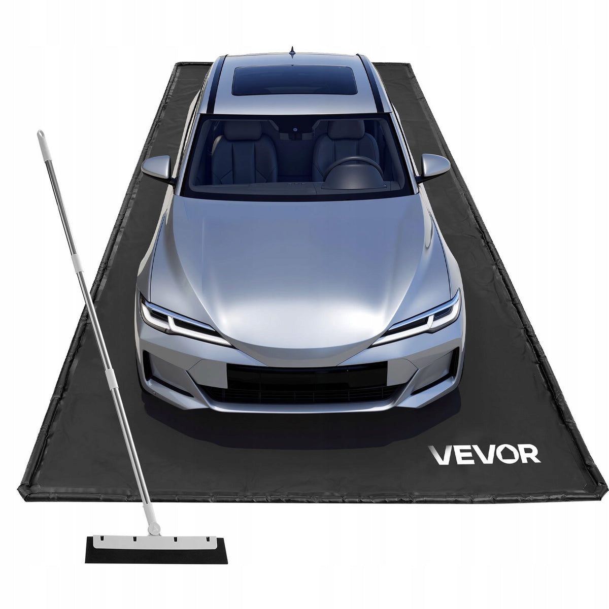 VEVOR PVC ANTI-SLIP GARAGE FLOOR MAT 2.4X5.5X0.03M WITH SQUEEGEE AND TAPE