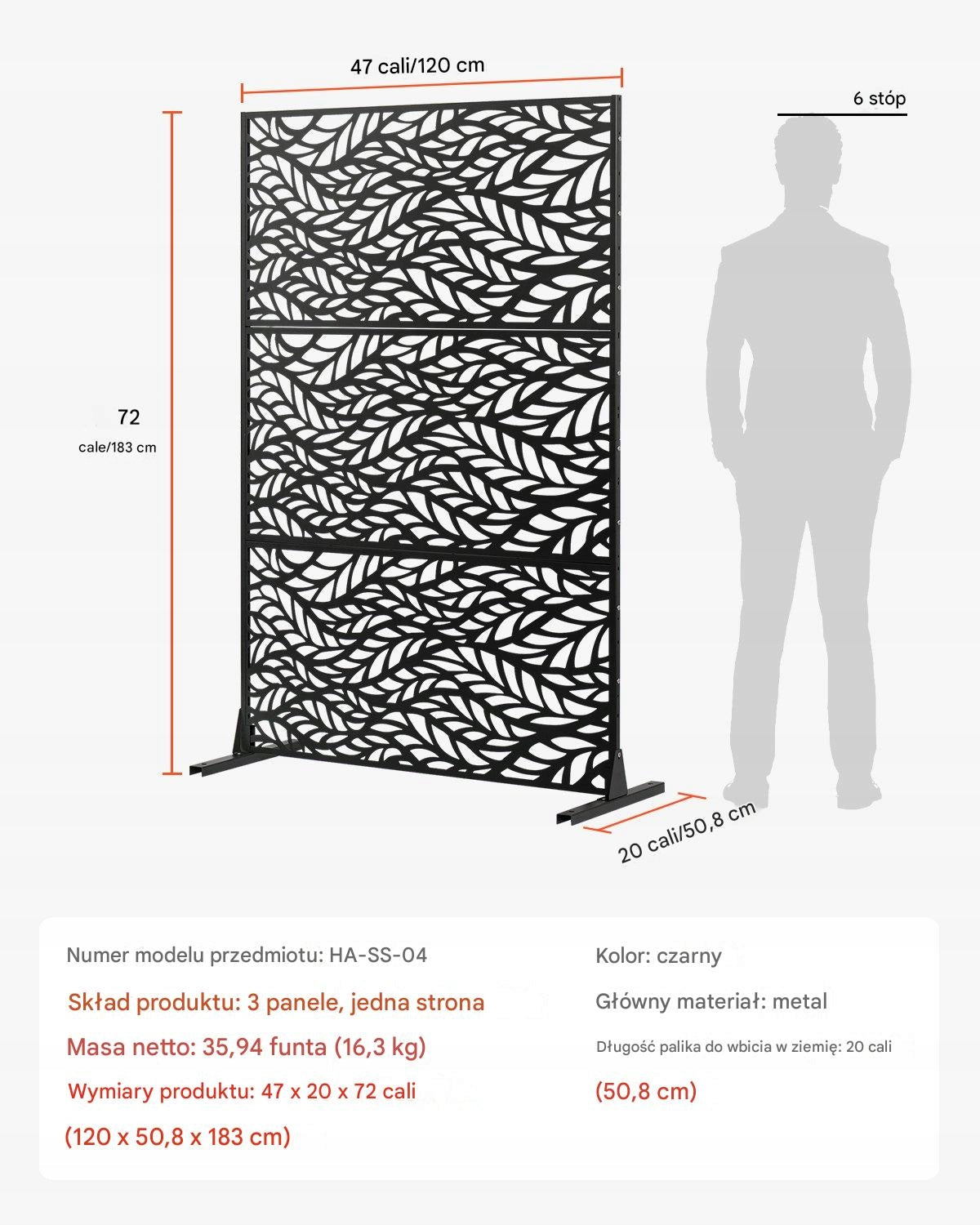 VEVOR 3-PIECE METAL FIREPLACE SCREEN 120X50.8X183 CM BLACK STURDY SCREEN