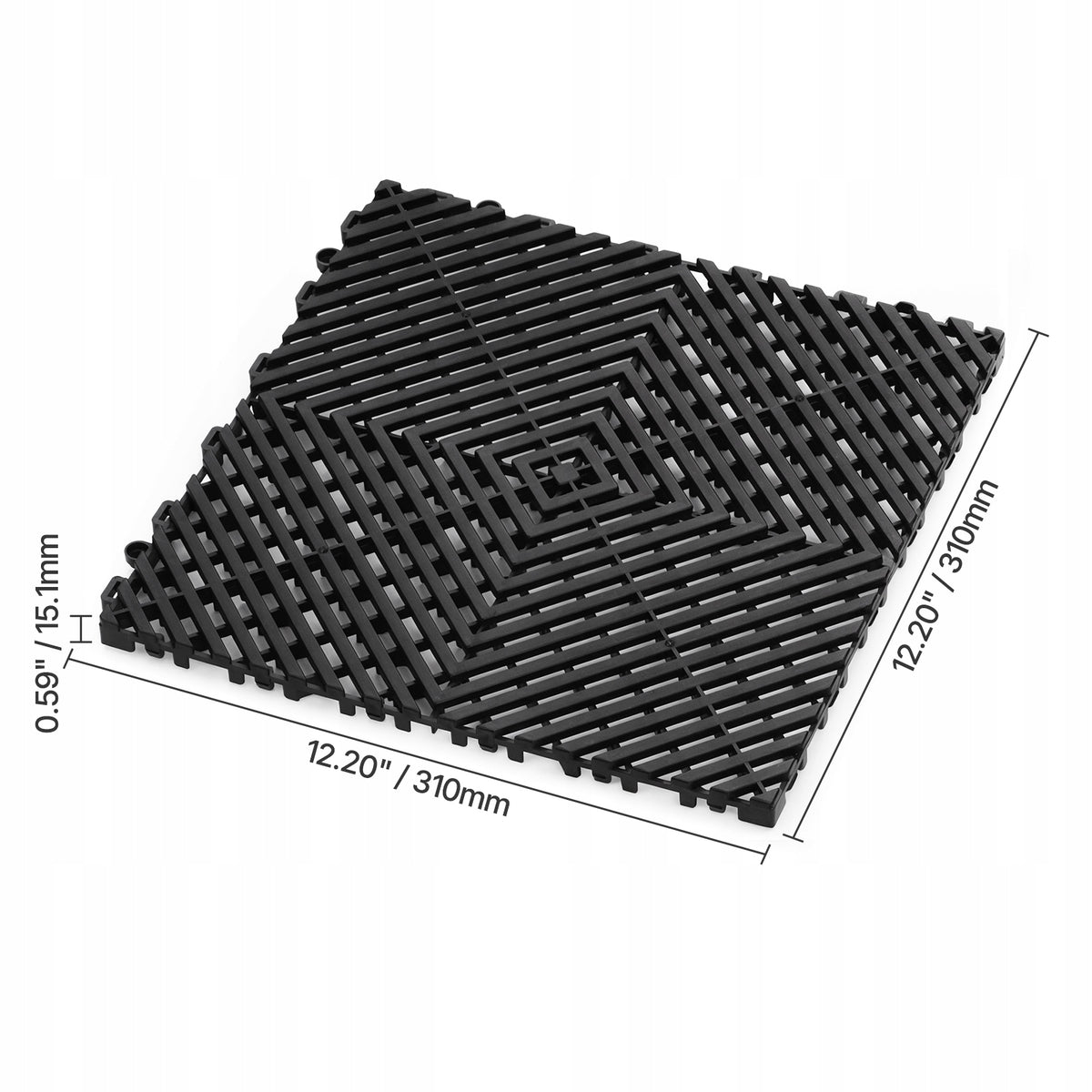 VEVOR DRAINAGE MAT 31X31 CM 12 PCS MODULAR PROFESSIONAL SYSTEM