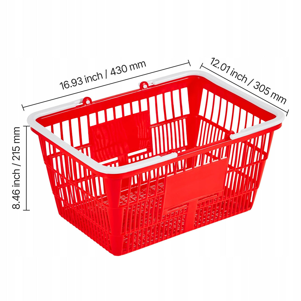 VEVOR PROFESSIONAL SET OF 12 SHOPPING BASKETS 21L PLASTIC PE
