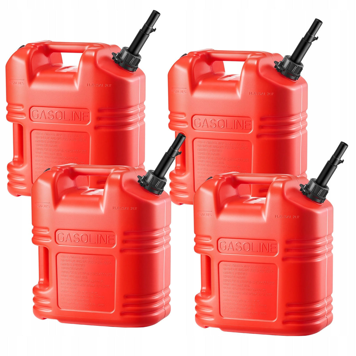VEVOR FUEL JERRY CAN 19L 4PCS SPOUT HDPE STRONG PROFESSIONAL