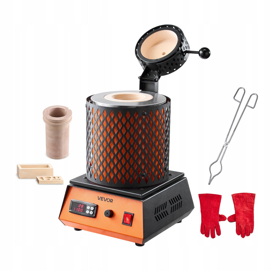 PROFESSIONAL DIGITAL ELECTRIC GOLD MELTING FURNACE VEVOR 1500W 5KG
