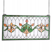VEVOR Stained Glass Panel 810x433 MM Hanging Glass with Chain Sturdy Decor