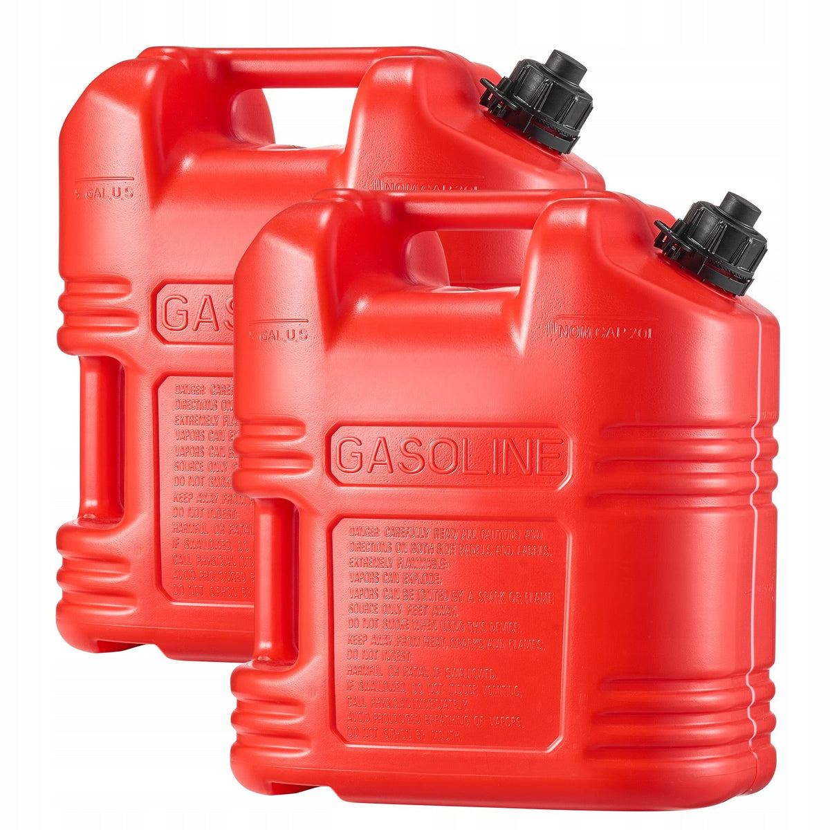 VEVOR 2X19L FUEL CANS WITH SPOUT STRONG LEAKPROOF HDPE