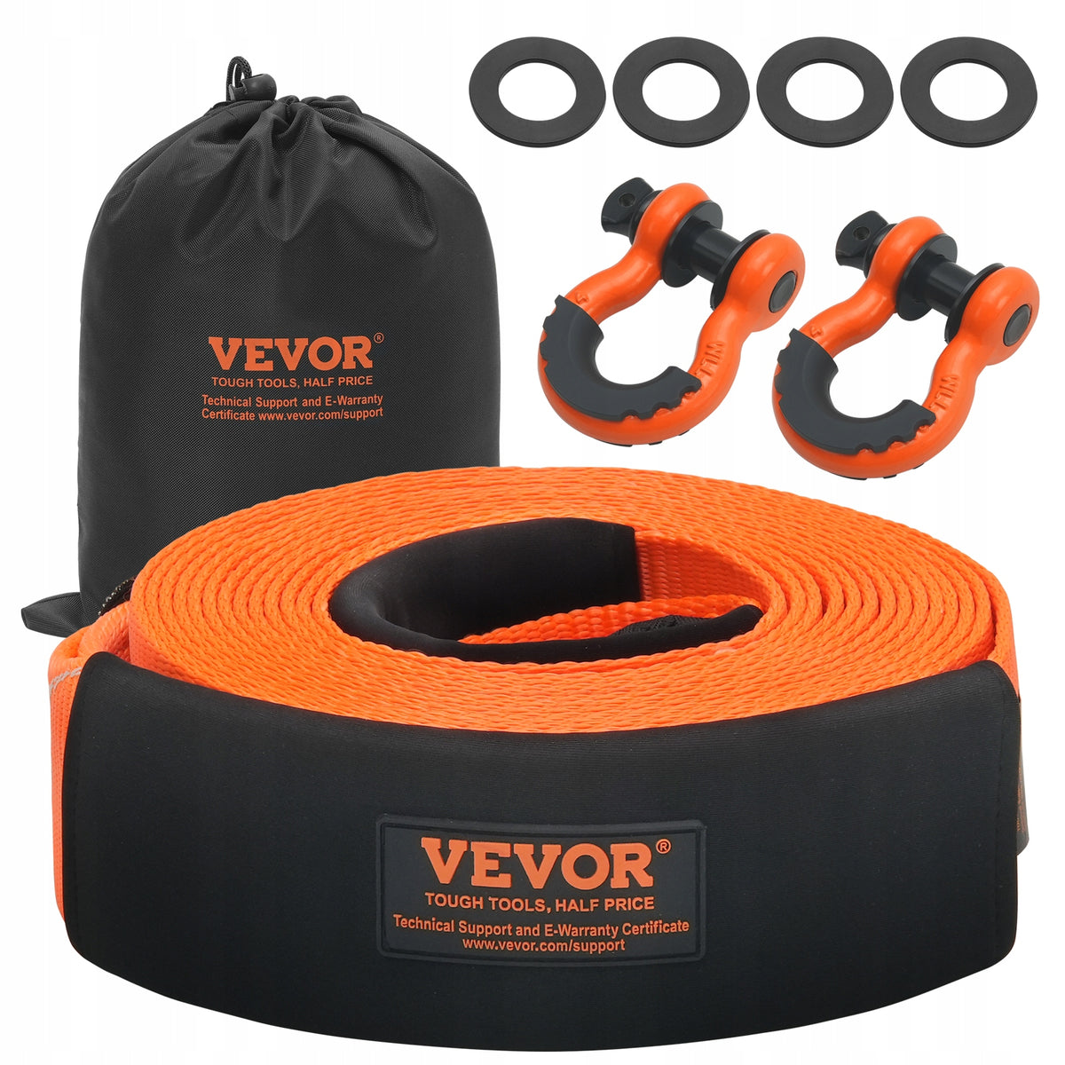 VEVOR 85 MM X 9 M TOWING KIT 16329 KG WINCH STRAP HEAVY-DUTY TREE