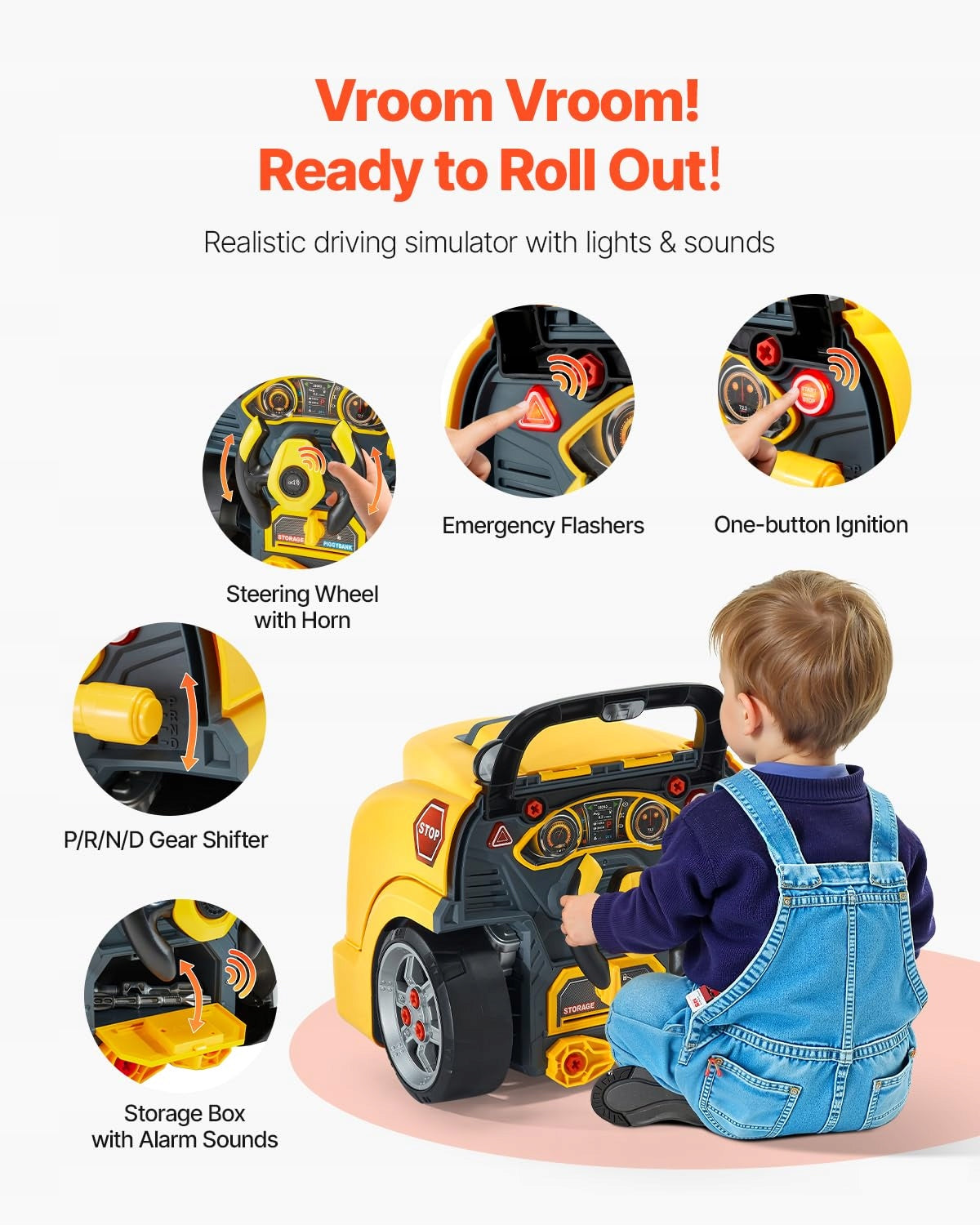 VEVOR 60PCS Kids Repair Tool Set with Removable Parts