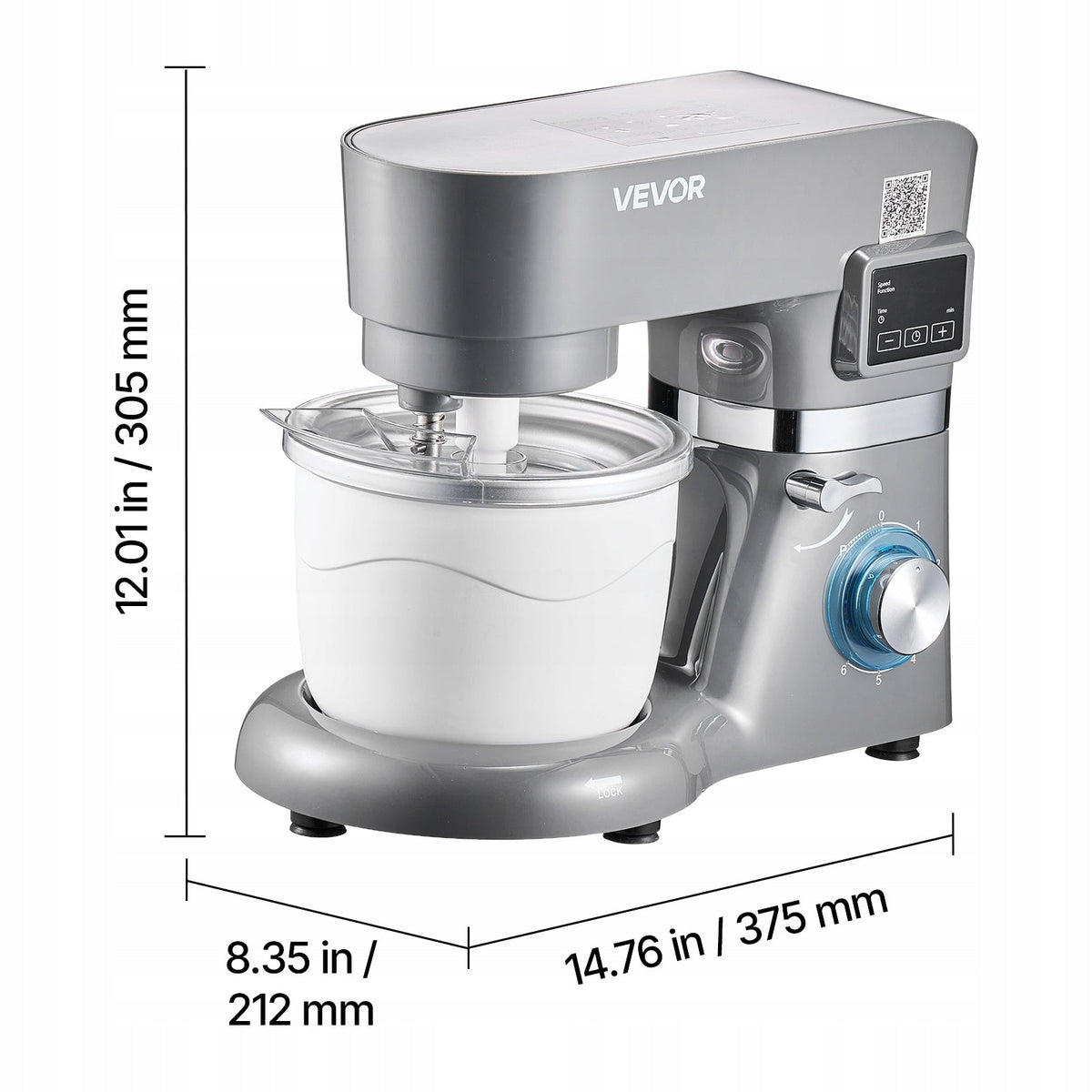 VEVOR STAND MIXER 7L 6 SPEEDS DIGITAL LED DISPLAY POWERFUL