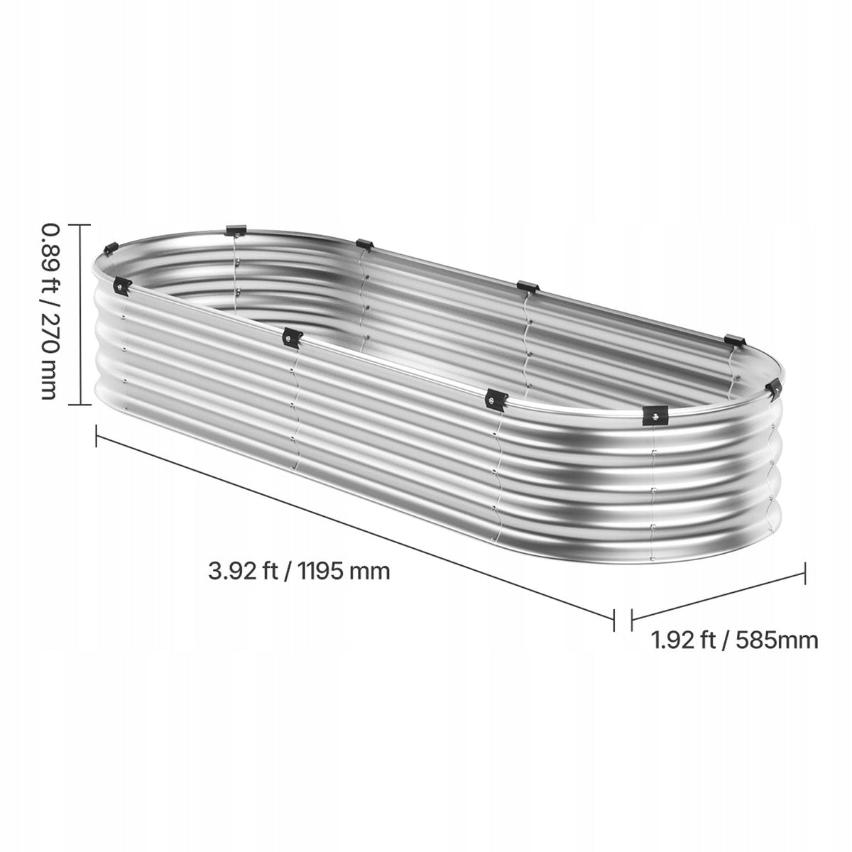 VEVOR RAISED GARDEN BED METAL 1200X600X290 MM STURDY DURABLE