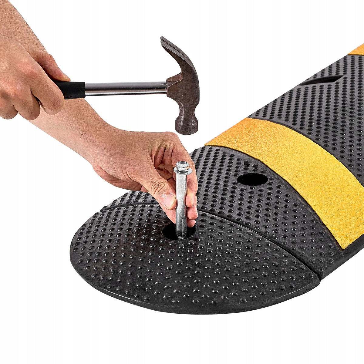 VEVOR 183CM HEAVY DUTY CABLE PROTECTOR RAMP 2-CHANNEL RUBBER CABLE RAMP WEIGHT CAPACITY