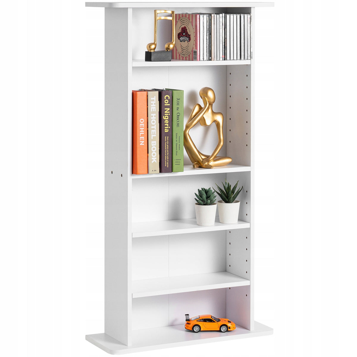 PROFESSIONAL VEVOR 5-TIER DVD CABINET FOR UP TO 240 CDs WHITE