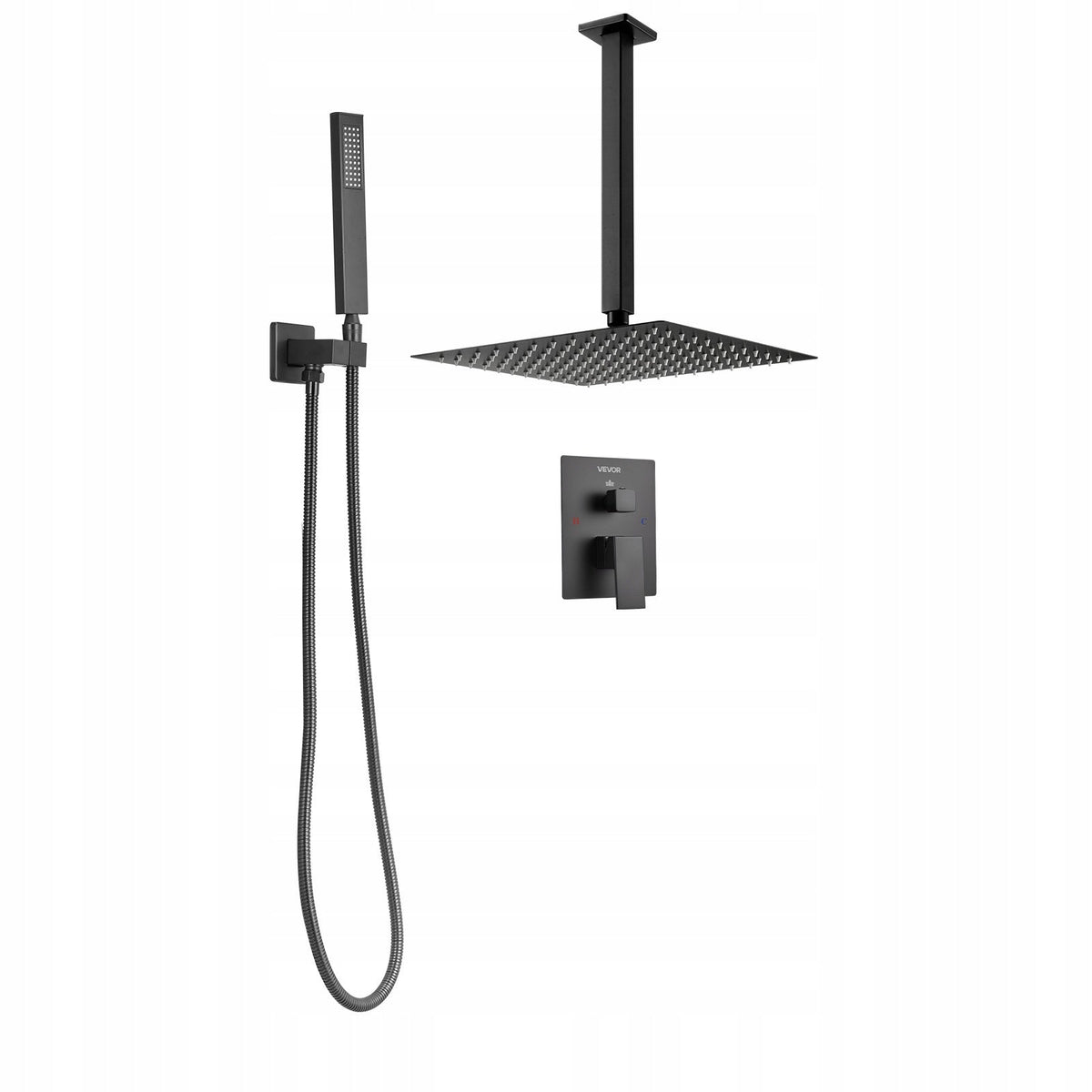 VEVOR PROFESSIONAL SHOWER FAUCET WITH 12-INCH SQUARE RAINFALL SHOWER HEAD