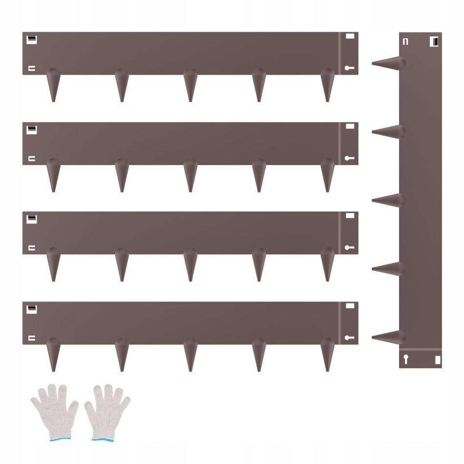 VEVOR METAL LAWN EDGING 5 PCS 990X207X1.5MM GALVANIZED BROWN